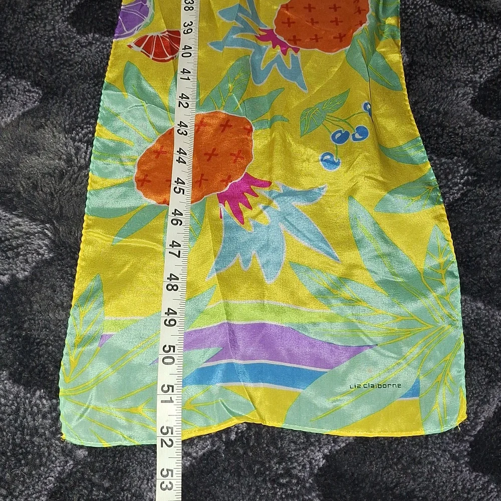 Vintage Liz Claiborne Silk Vibrant Fruit Scarf